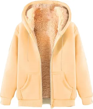 Men's Hoodies Sherpa Lined Fleece Hooded Pullover Long Sleeve Drawstraing Trendy Warm Sweatshirts with Pocket