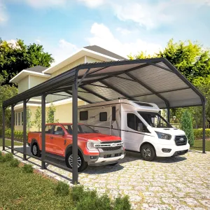 Metal Carport, Heavy Duty Carport Canopy, Garage with Galvanized Steel Roof and Reinforced Base, Outdoor Storage Shed Car Port for All Weather