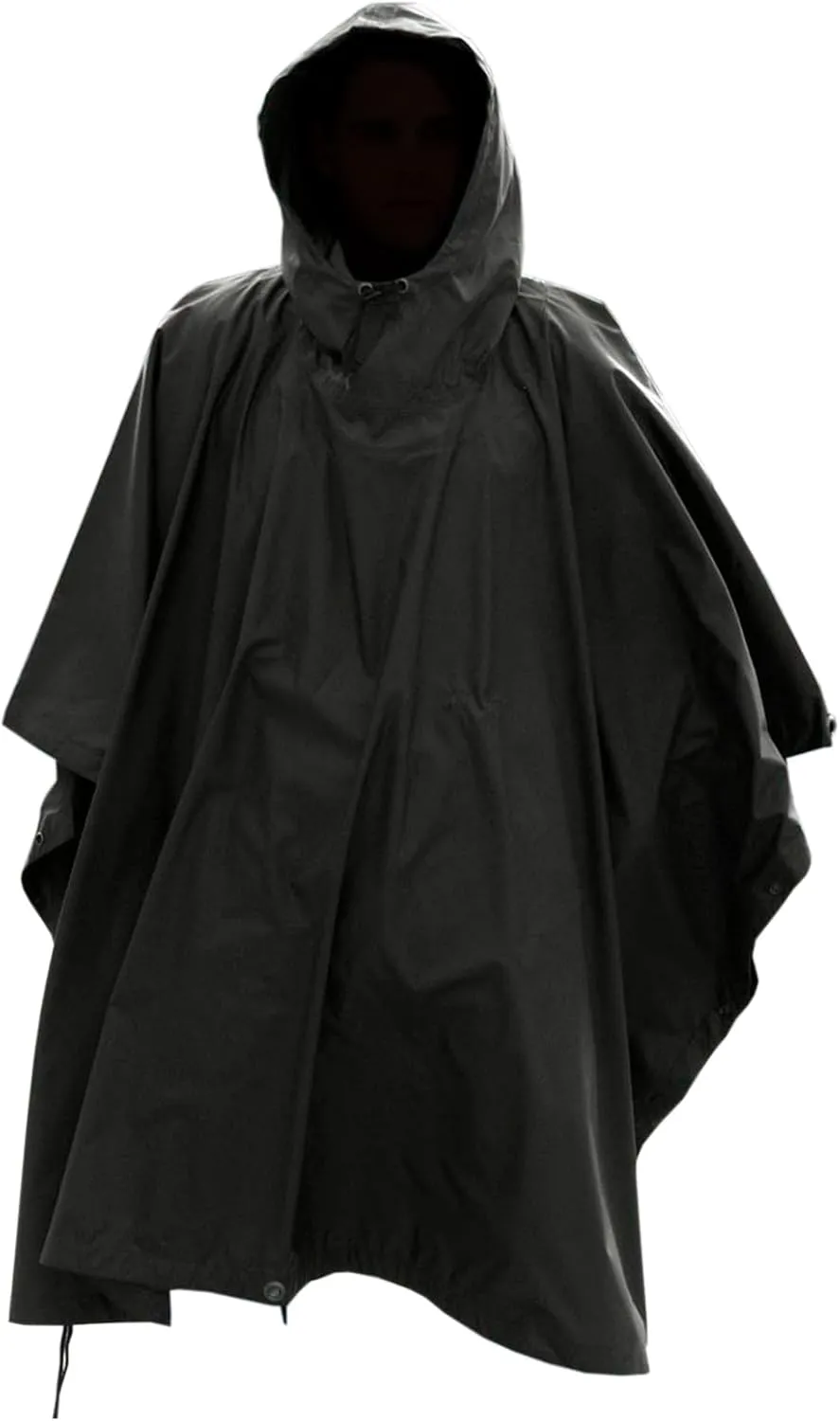 Mil-Tec Adult Ripstop Wet Weather Lightweight Waterproof Multi-Use Rain Poncho with Hood - Use as Bivouac Sack, Shelter Tent
