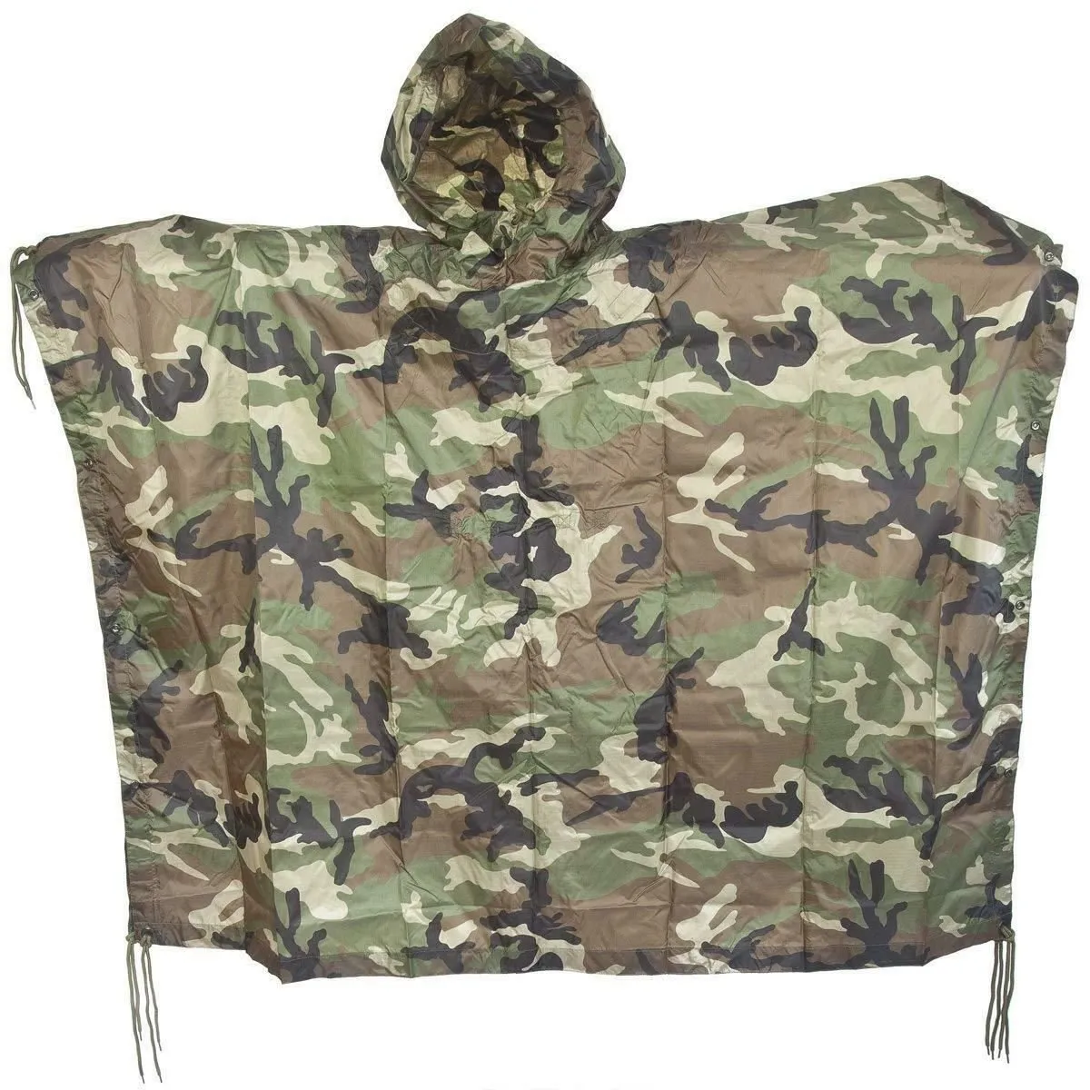 MIL-TEC Brand Poncho army style waterproof rain RipStop cape military Woodland