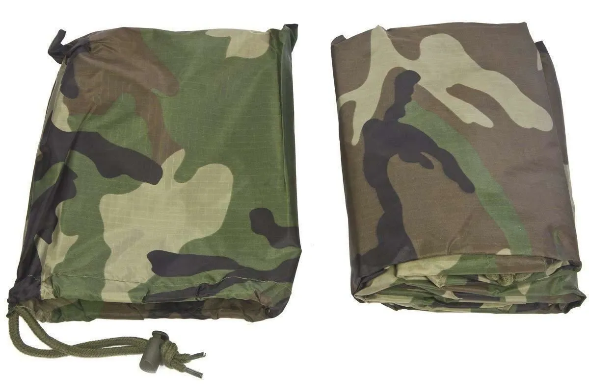 MIL-TEC Brand Poncho army style waterproof rain RipStop cape military Woodland