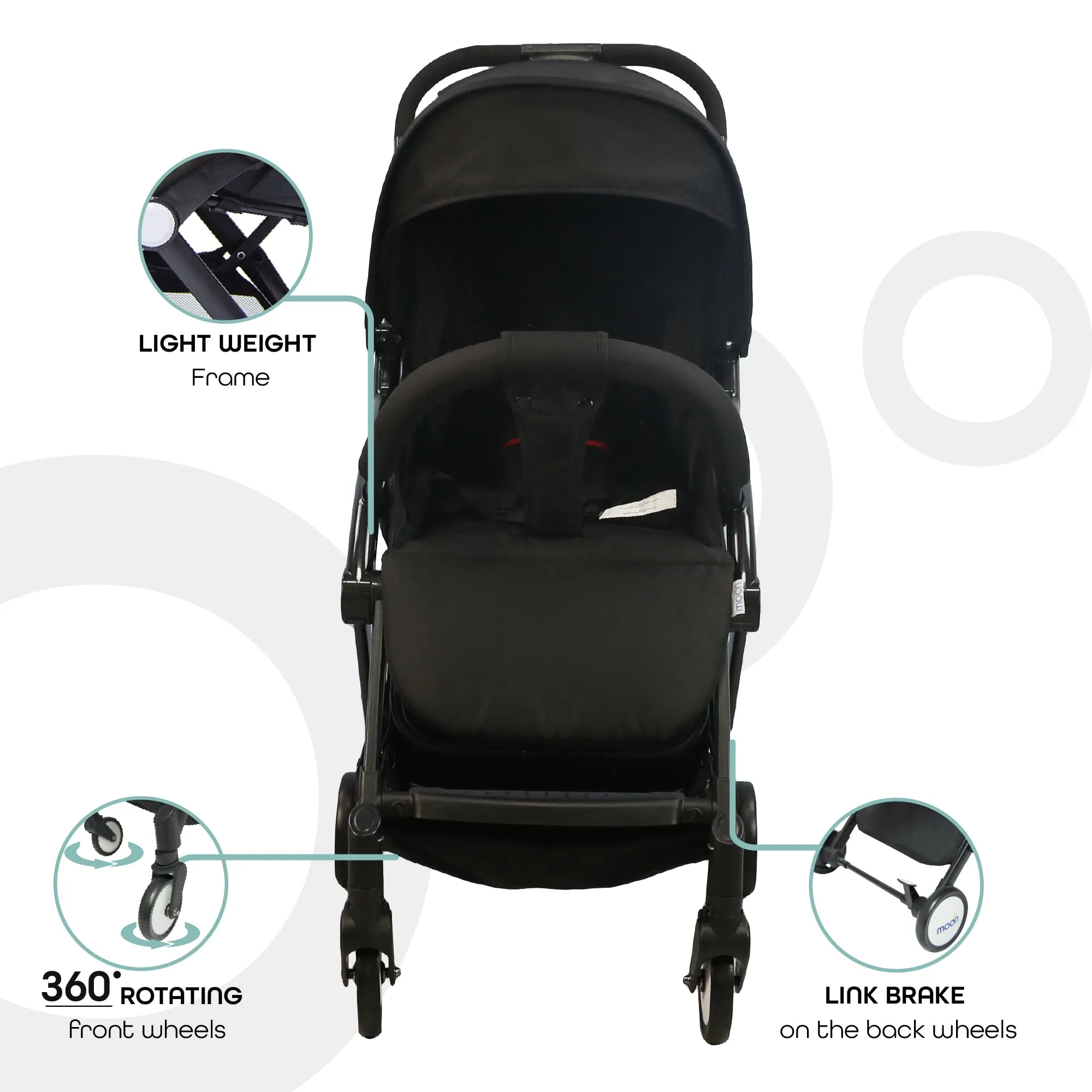 Moon - Travel-Lite  - Cabin Stroller - Black