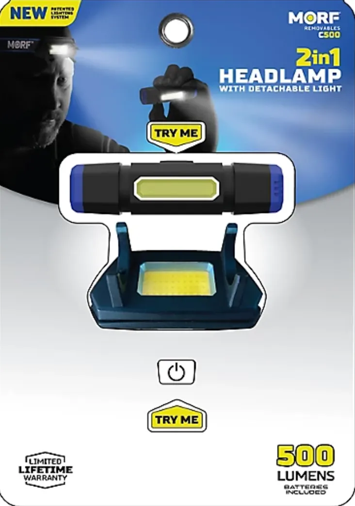 Morf Removables C500 2 in 1 headlamp with detachable light