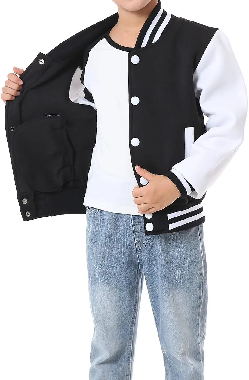 Mowbeat Kids Baseball Jacket Girls Bomber Jackets Boys Varsity Coats Top for Girl Sports Track Outerwear