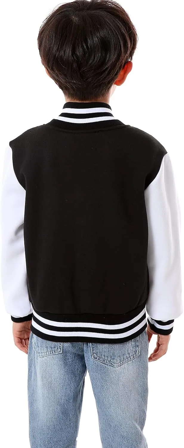 Mowbeat Kids Baseball Jacket Girls Bomber Jackets Boys Varsity Coats Top for Girl Sports Track Outerwear