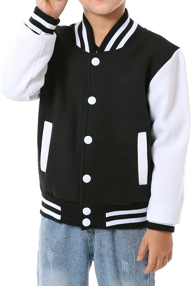Mowbeat Kids Baseball Jacket Girls Bomber Jackets Boys Varsity Coats Top for Girl Sports Track Outerwear