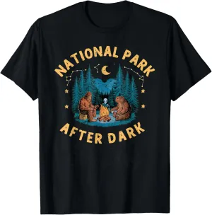 National Park After Dark Funny Bigfoot Alien Camping T-Shirt
