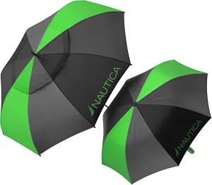 Nautica Golf Umbrella & 2-Person Umbrella Set - Auto Open Portable, Lightweight & Folding - Large Windproof Umbrellas for Rain, UPF50  UV, Sun & Wind Resistant Protection