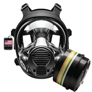 NB-100 Full Face Tactical Gas Mask Respirator - Gas Masks Survival Nuclear and Chemical Military Grade with A2B2E2K1P3 R 40mm Canister Filter, Compatible with Hazmat Suit, EN136:1998 CL2 Certified