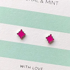 Neon Pink Compass Studs