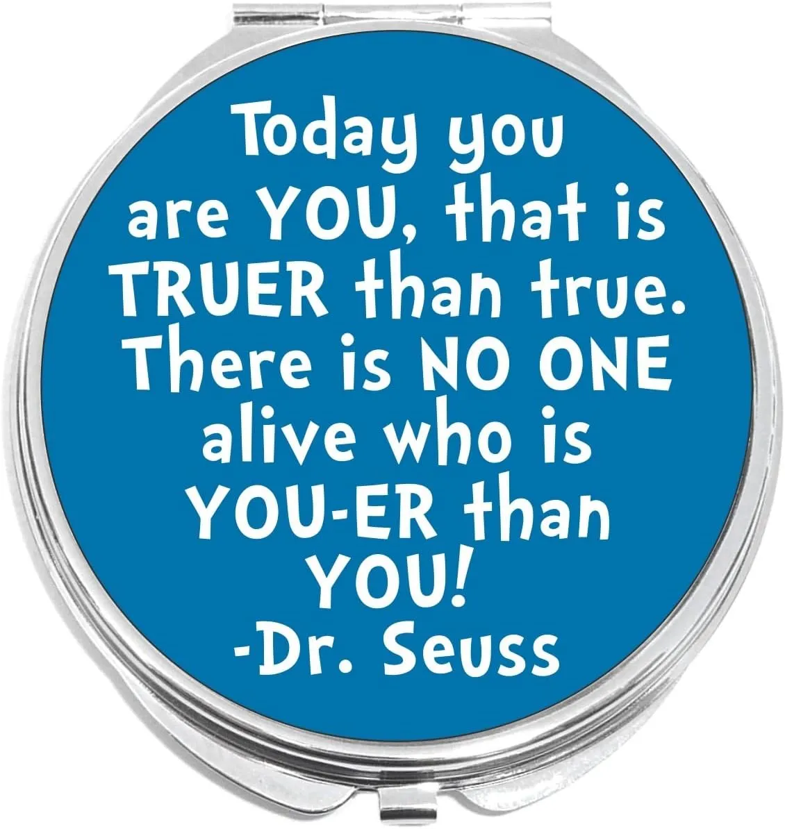 NewCharms Dr Seuss Quote Be You Compact with Mirrors - Perfect Pocket and Purse Size Folding Mirror for Applying Make Up Anywhere