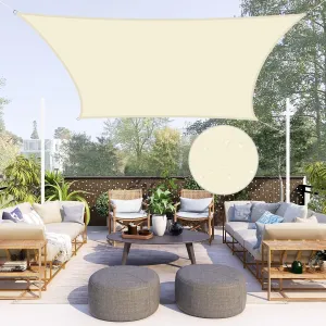 Neween Waterproof Sun Shade Sail Rectangle UV Block Canopy for Outdoor Patio and Garden, Yard Activities (10'x13', Beige)