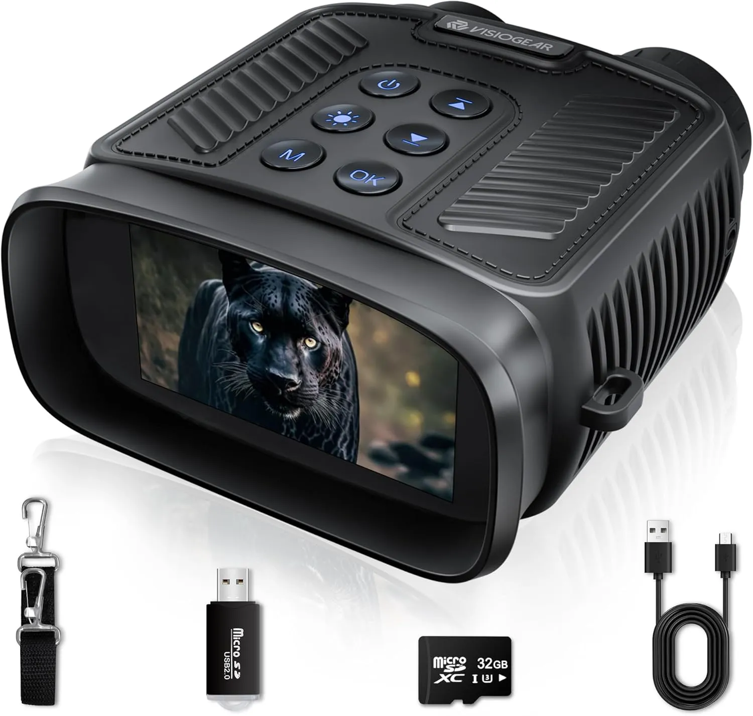 Night Vision Goggles - NOVA 4K Night Vision Binoculars for Adults, 3“ HD Screen Binoculars with 7 Levels Infrared 32GB Card Included Perfect for Camping & Security, Black