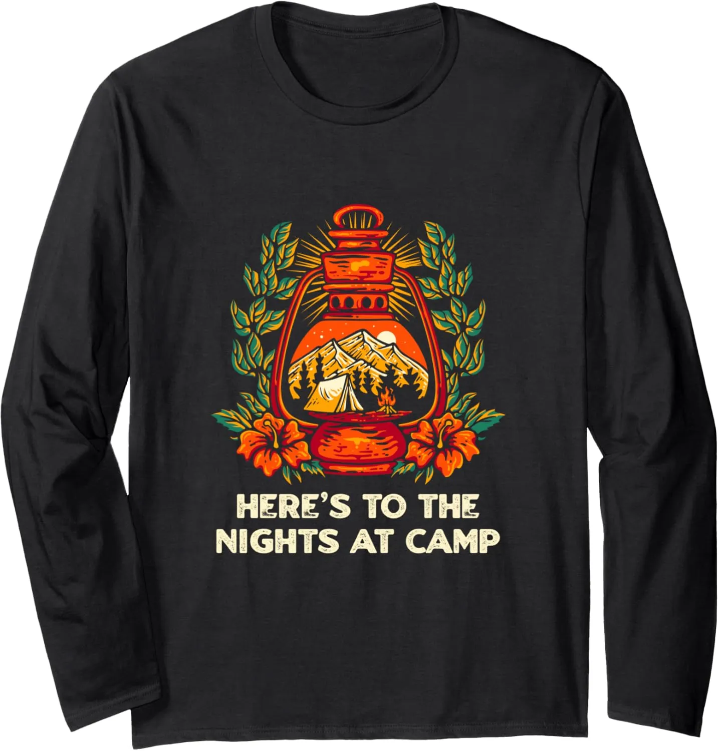 Nights at Camp Camping Forest Camper Jungle Vacation Holiday Long Sleeve T-Shirt