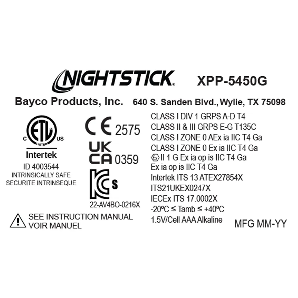 Nightstick - Intrinsically Safe Headlamp - 3 AAA - Green - UL913 / ATEX