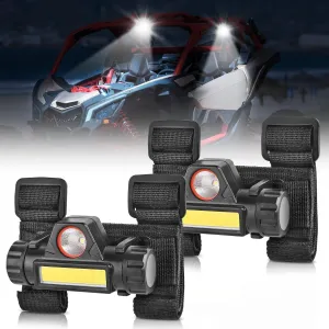 Nilight UTV Dome Light 2 PCS Spot Flood Combo Beam LED Interior Lights Universal 1.5”-2.0” Roll Bar Mount Lighting for ATV Can-Am Polaris RZR Dune Buggy Golf Cart Off-Road Vehicle Boat