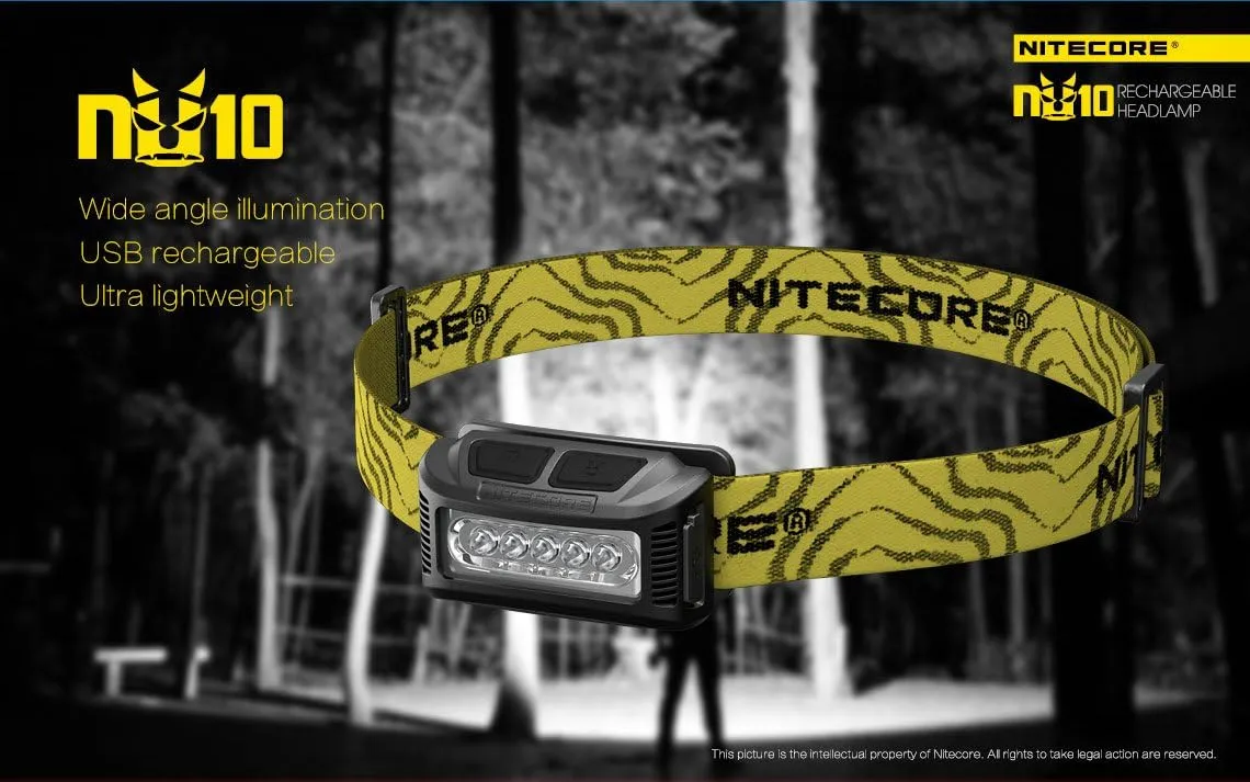 NITCORE NU10 RECHARGEABLE HEADLAMP 160 LUMENS