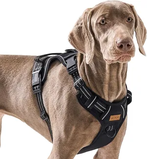 No Pull Dog Harness for Extra Large Dogs, Release on Neck, for Alaska Malamute, Bull Mastiff, Rottweiler, Great Dane etc, for Training Casual Walks Jogging, Easy Control Vest with Handle, Black, XL