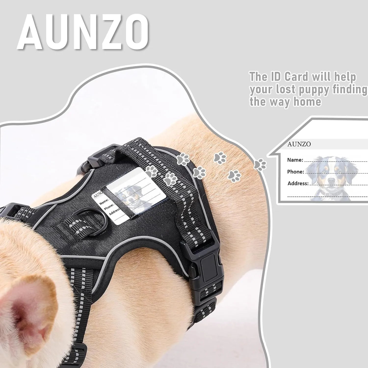 No Pull Dog Harness for Extra Large Dogs, Release on Neck, for Alaska Malamute, Bull Mastiff, Rottweiler, Great Dane etc, for Training Casual Walks Jogging, Easy Control Vest with Handle, Black, XL