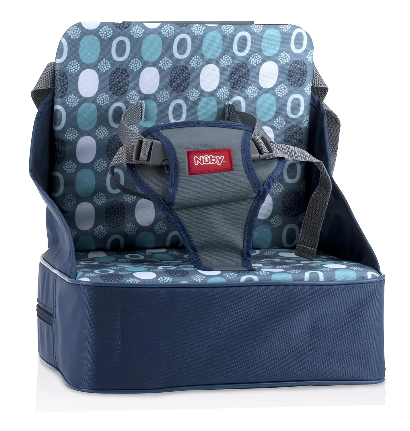 Nuby Easy Go Booster Seat - Travel Booster Seat for Babies and Toddlers - Holds Up to 35 Pounds - 9  Months - Blue