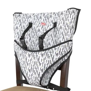 Nuby On The Go Toddler Portable Travel Chair for Babies and Toddlers - 5 Point Safety Adjustable Straps - 6  Months - Folds into a Storage Bag, Brush Strokes