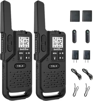 One BelFone Long Range Walkie Talkie,20 Channels Professional Two Way Radio,IP54 Waterproof Walkie Talkies for Adults,with Flashlight, Stopwatch,Compass,Radio and SOS Sire,Support VOX Function