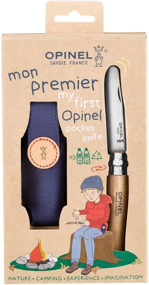 Opinel My First No.7 Box Set with Sheath - Stainless Steel Children’s Folding Pocket Knife with Safety Rounded Tip