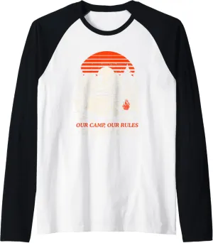 Our Camp Our Rules Canyon Guadalupe River Camping Texas Raglan Baseball Tee