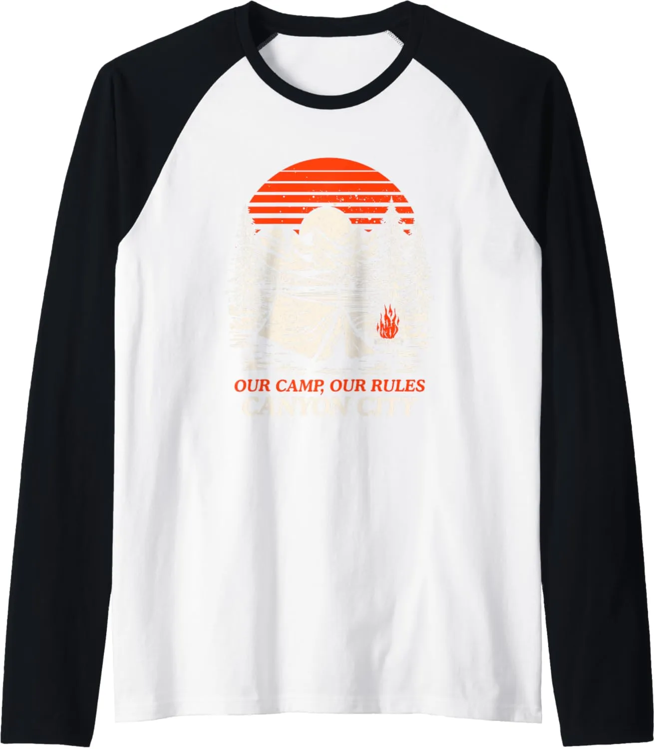 Our Camp Our Rules Canyon Guadalupe River Camping Texas Raglan Baseball Tee