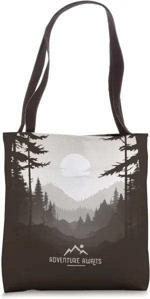 Outdoor Adventure Forest Mist Fog Graphic For Nature Lovers Tote Bag