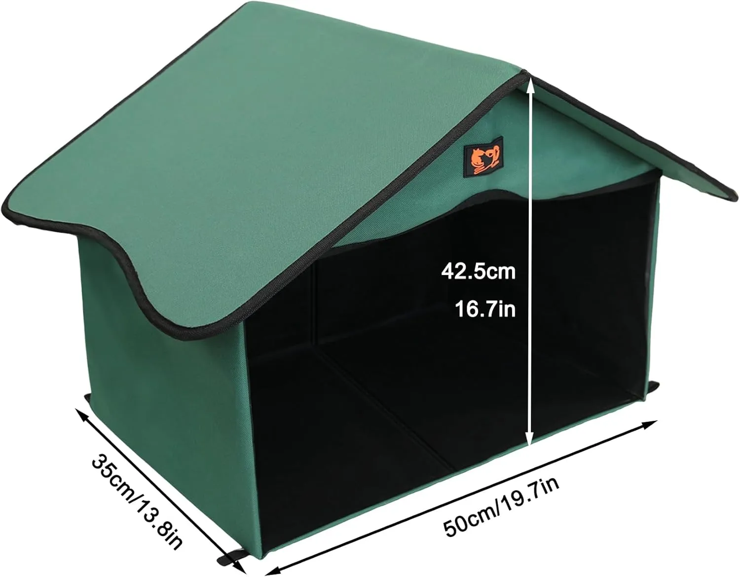 Outdoor Cat House, Waterproof Pet Shelter/Dining Room, for Feral/Community Cats (Green1)