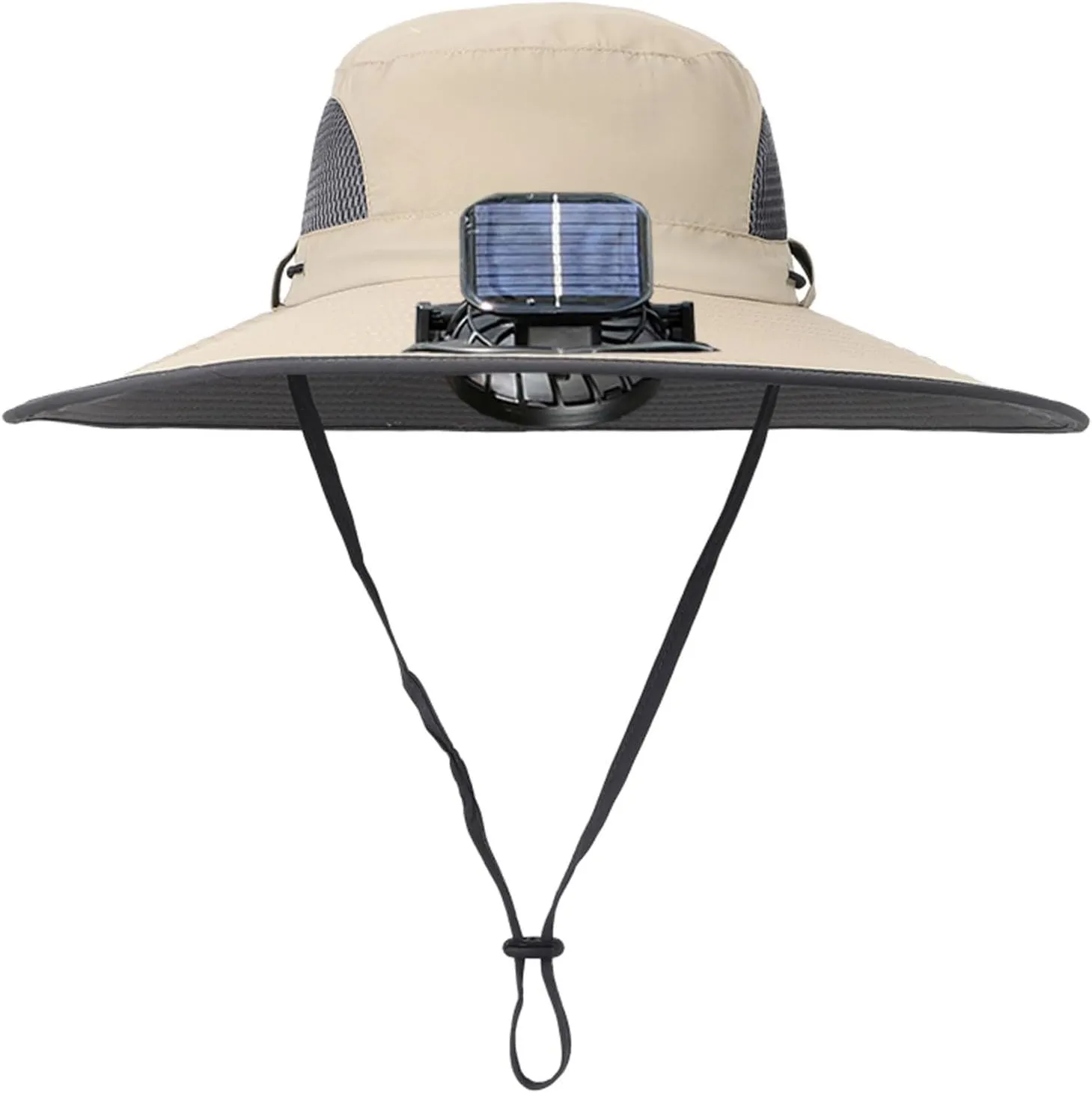 Outdoor Wide Brim Sun Hat with 2 Solar Fan Sun Bucket Hat for Men UPF 50  Bucket Fishing & Beach Hat with Fan Built in