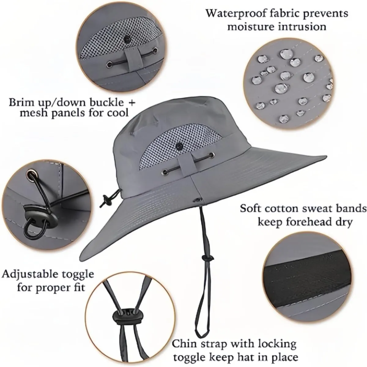 Outdoor Wide Brim Sun Hat with Solar Fan-Fishing Hat with 2 Solar Powered Fan, Solar Powered Fan Hat for Outdoor