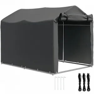Outsunny Outdoor Shelter, Motorcycle Tent W/roll-up Zipper Door, Dark Grey