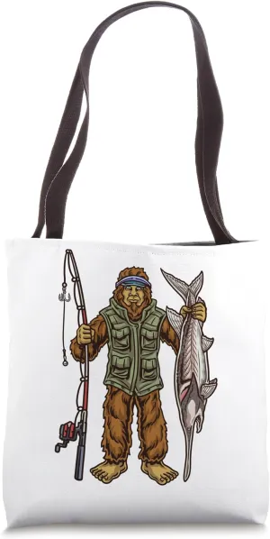 Paddlefish Bigfoot Hunting Fishermen Tote Bag