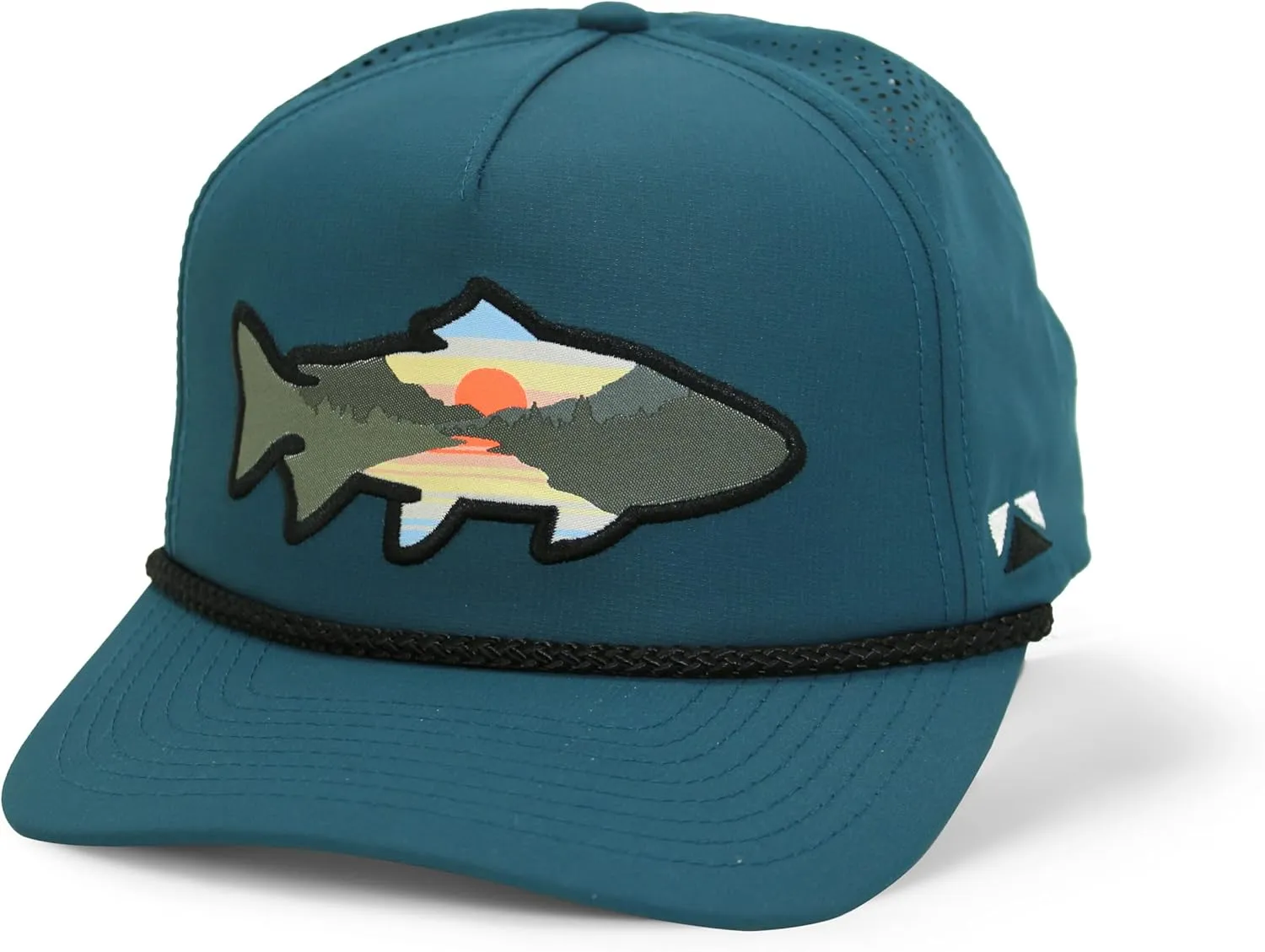 Paramount Outdoors Sunset Trout Fishing Hat Mountain Fish Silhouette Performance Outdoor Hat with Comfort Snapback