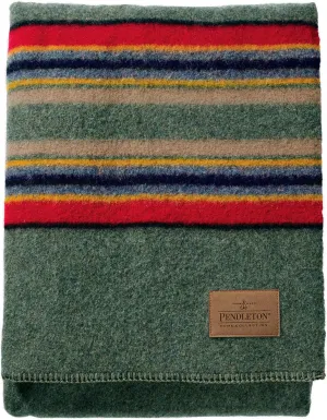 PENDLETON Yakima Camp Blanket Twin 66" x 84" - Wool Cotton, Lightweight, Large, Dry Clean, Soft and Durable Throw for Home, Travel, RV, Picnic - Green Header