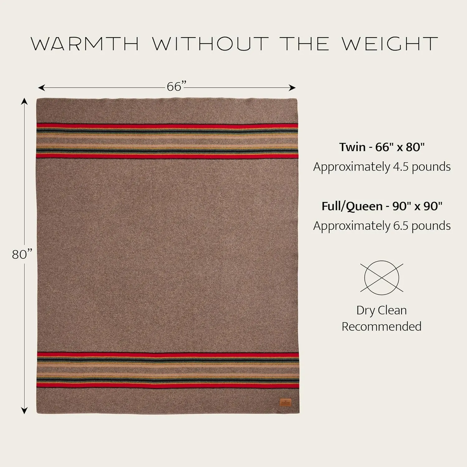 PENDLETON Yakima Camp Blanket Twin 66" x 84" - Wool Cotton, Lightweight, Large, Dry Clean, Soft and Durable Throw for Home, Travel, RV, Picnic - Green Header