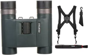 Pentax AD 8x25mm WP Binoculars Bundle with Binocular Harness and Lens Cleaning Pen (3 Items)