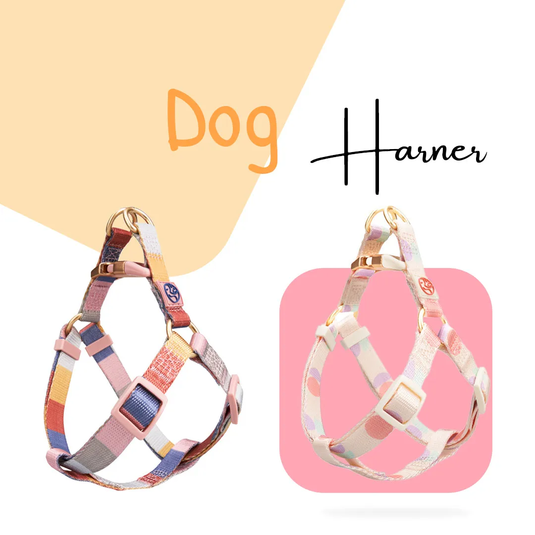 PETSARY Dog Harness Polka Dot Pattern | Sturdy Quick Release (Medium)