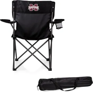 PICNIC TIME NCAA PTZ Camp Chair, Picnic Chair, Beach Chair with Carrying Bag, (Black)