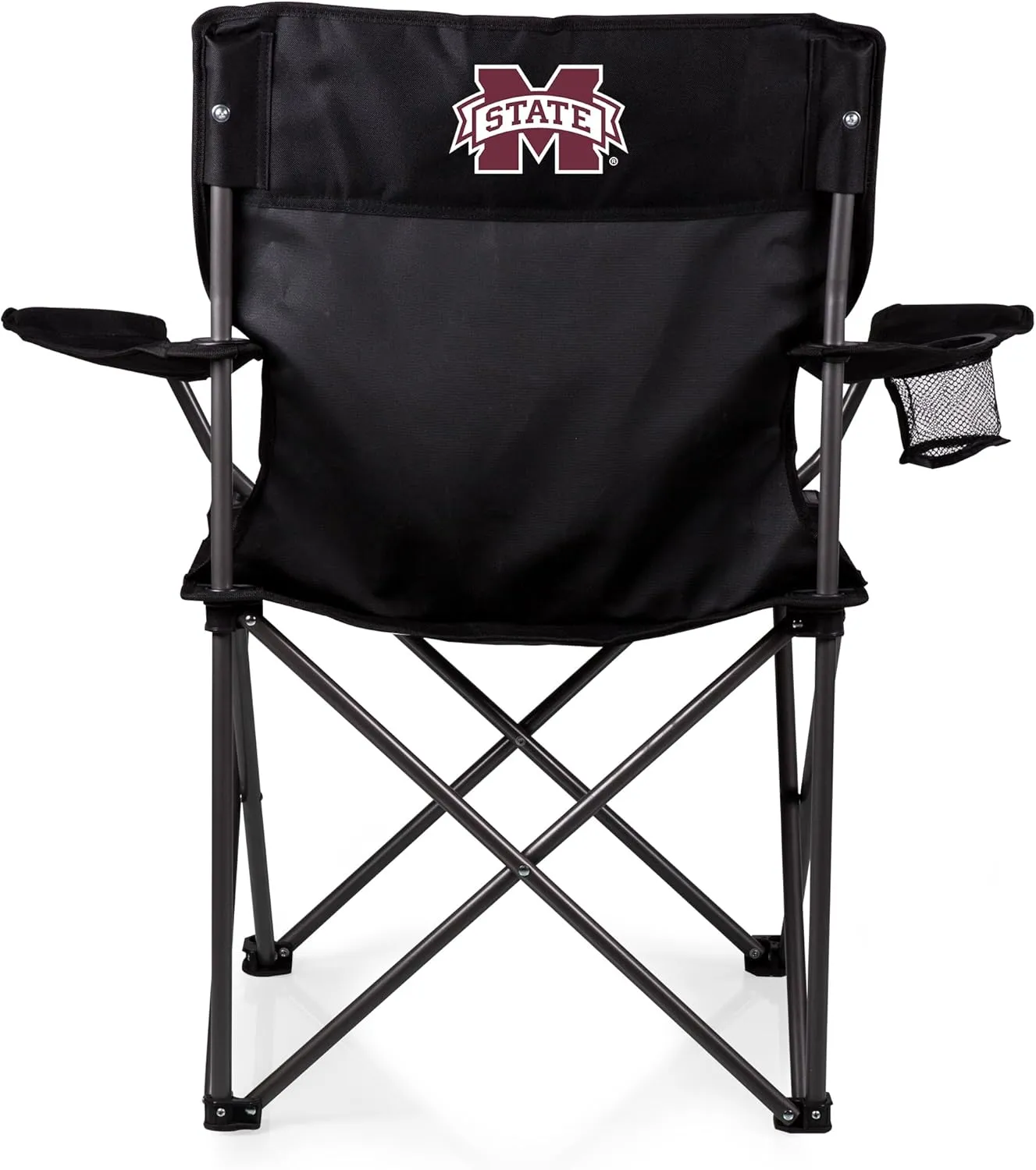 PICNIC TIME NCAA PTZ Camp Chair, Picnic Chair, Beach Chair with Carrying Bag, (Black)