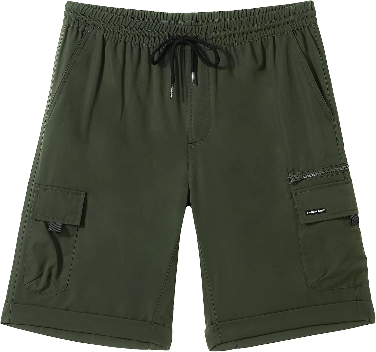 Pioneer Camp Men's Hiking Cargo Shorts 11" Quick Dry Elastic Waist with 7 Pockets Outdoor Work Tactical Travel Golf Fishing