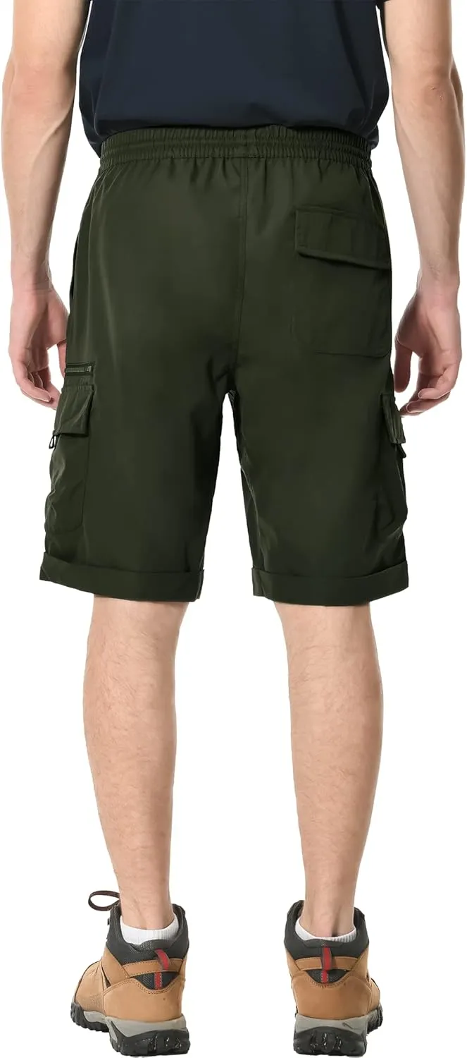Pioneer Camp Men's Hiking Cargo Shorts 11" Quick Dry Elastic Waist with 7 Pockets Outdoor Work Tactical Travel Golf Fishing