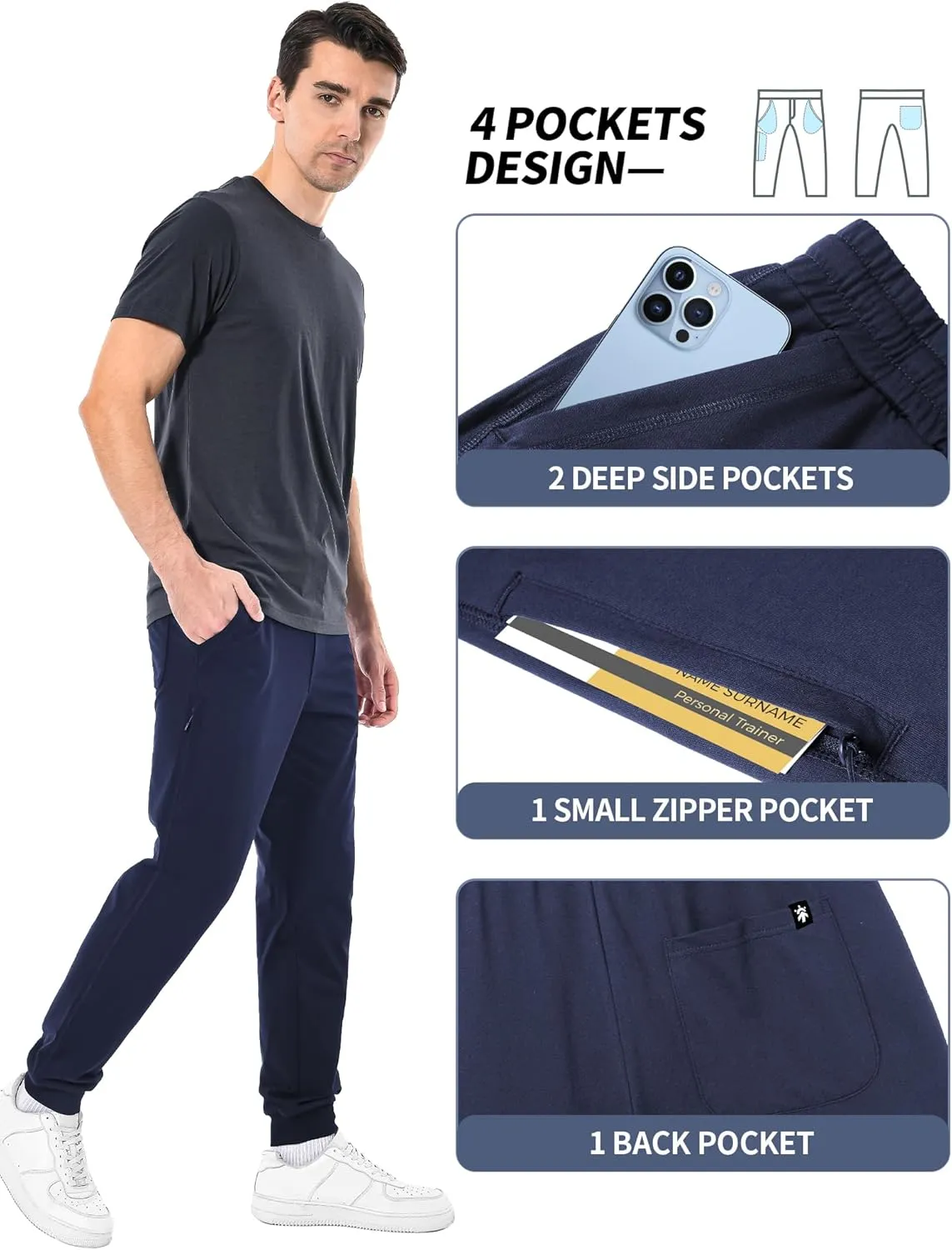 Pioneer Camp Men's Jogger Sweatpants Lightweight Workout Gym Running Track Sweat Pants with Pockets for Athletic Casual
