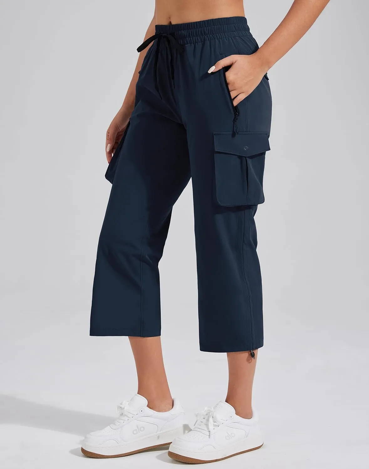 Pioneer Camp Women's Cargo Capris Hiking Pants Lightweight Quick Dry Outdoor Camping Stretch Summer Pants for Women Casual