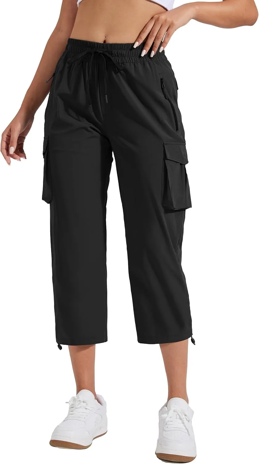 Pioneer Camp Women's Cargo Capris Hiking Pants Lightweight Quick Dry Outdoor Camping Stretch Summer Pants for Women Casual