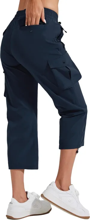 Pioneer Camp Women's Cargo Capris Hiking Pants Lightweight Quick Dry Outdoor Camping Stretch Summer Pants for Women Casual