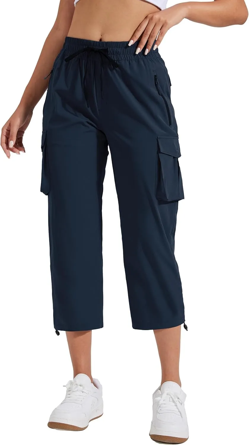 Pioneer Camp Women's Cargo Capris Hiking Pants Lightweight Quick Dry Outdoor Camping Stretch Summer Pants for Women Casual