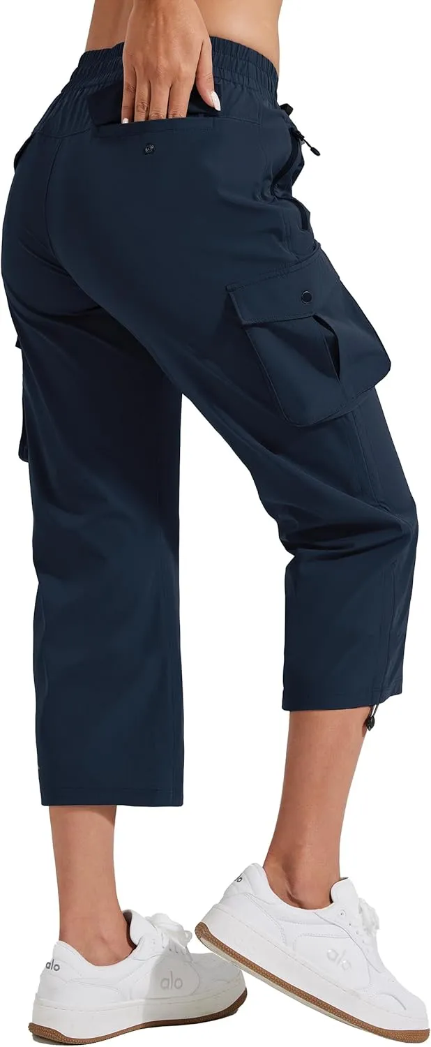 Pioneer Camp Women's Cargo Capris Hiking Pants Lightweight Quick Dry Outdoor Camping Stretch Summer Pants for Women Casual